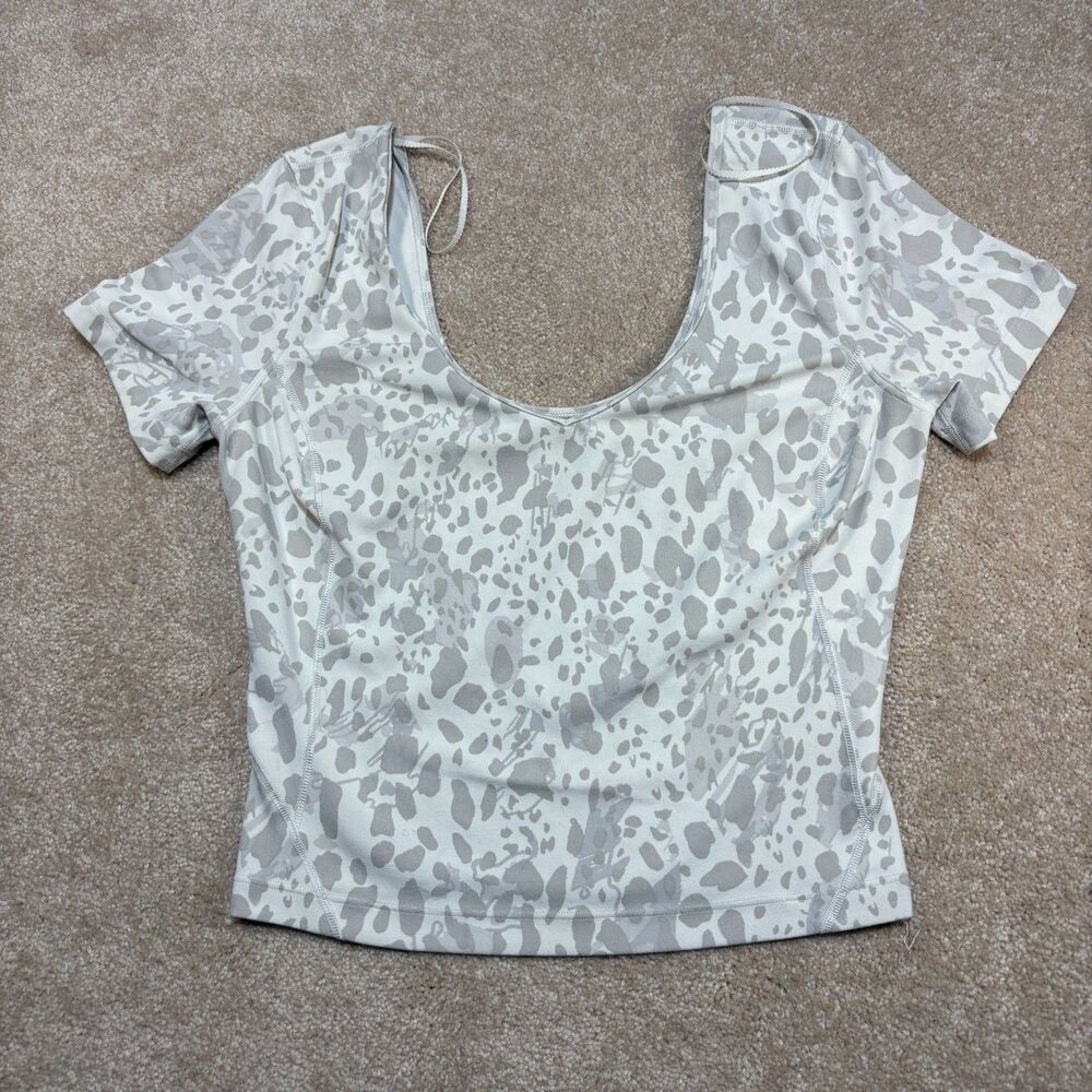 Lululemon Align Tee Cheetah Camo Antique White/Gray Women ( Measurements)